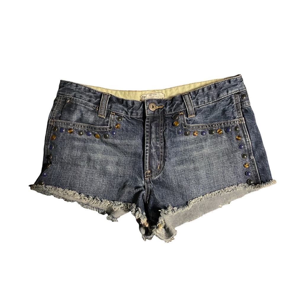 Free People Embellished Jeweled Cut-Off Jean Shorts
